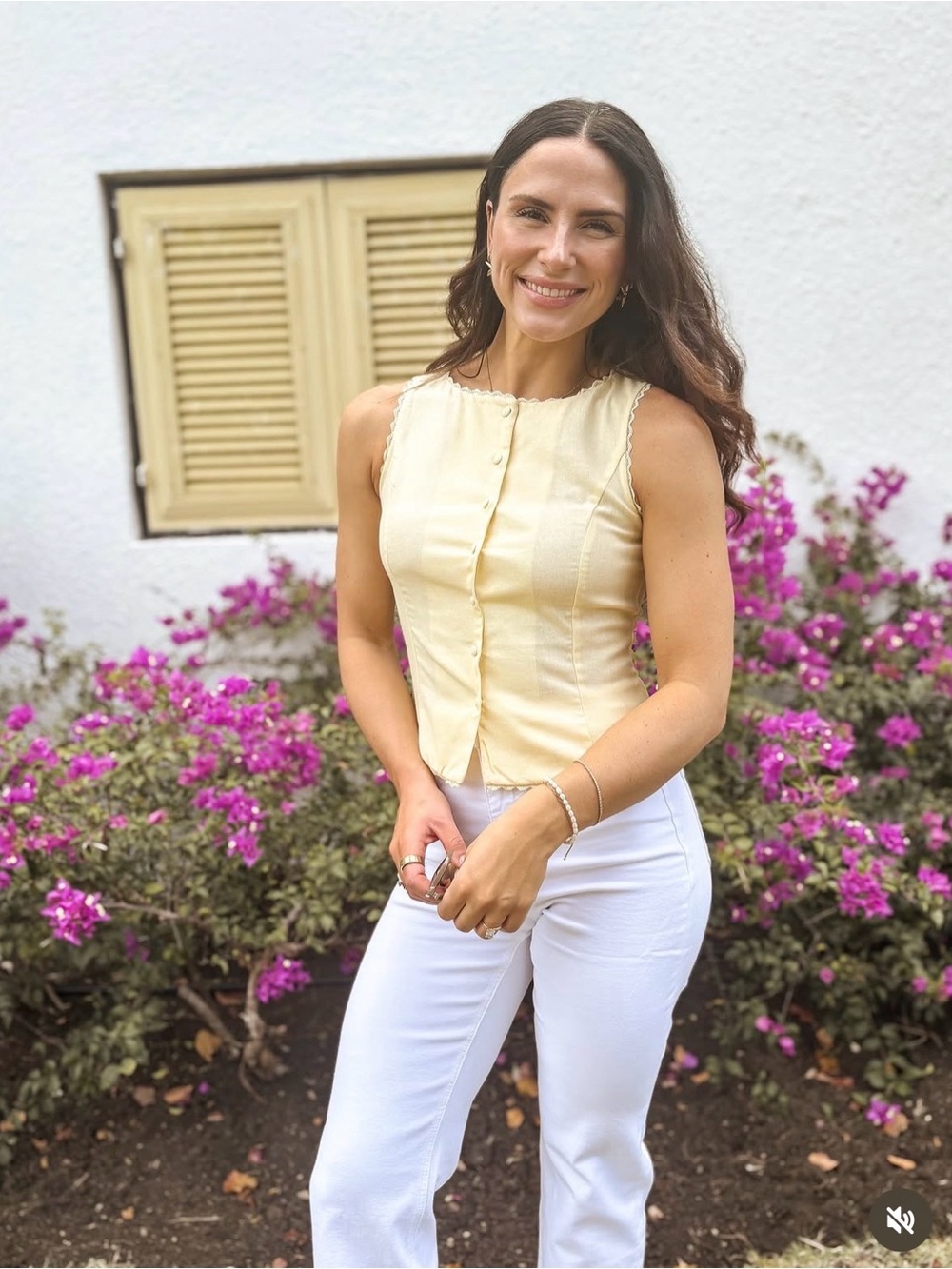 Scallop Lace Trim Button Down Blouse
